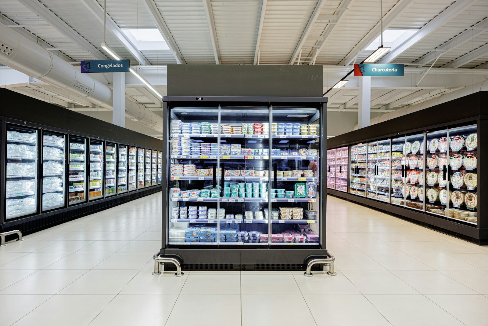 F-Gas engineer checking commercial refrigeration plant before a refrigerant refill